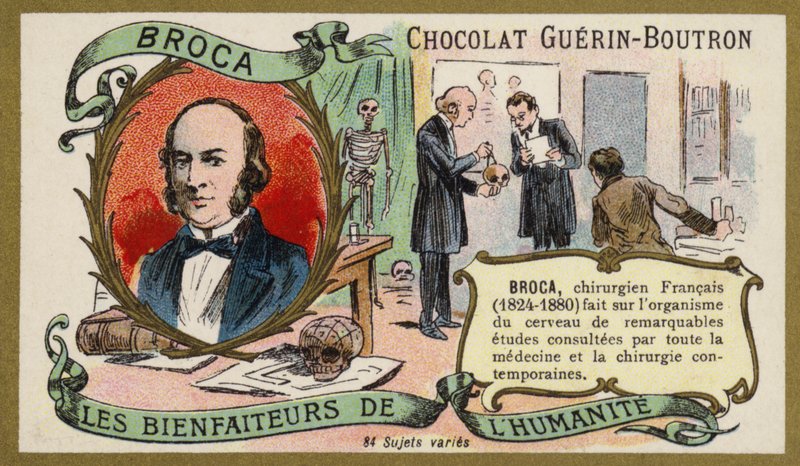 Paul Broca, fransk läkare, anatom och antropolog (chromolitho) av French School