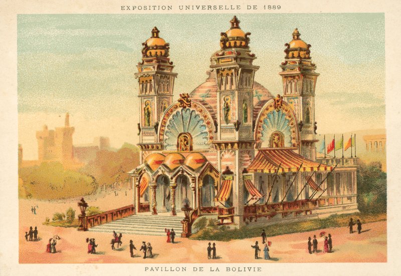 Paviljongen i Bolivia, världsutställningen 1889, Paris av French School
