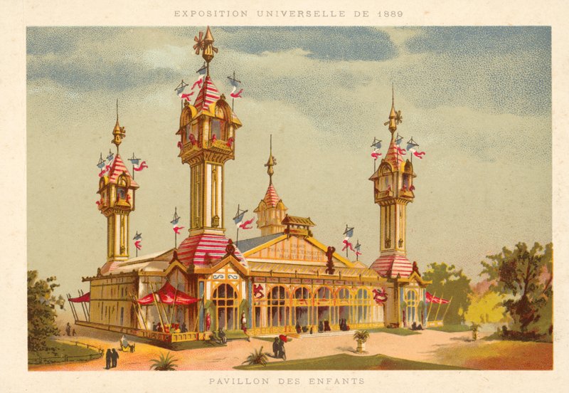 Barnpaviljongen, världsutställningen 1889, Paris av French School