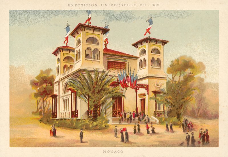 Paviljongen i Monaco, världsutställningen 1889, Paris av French School