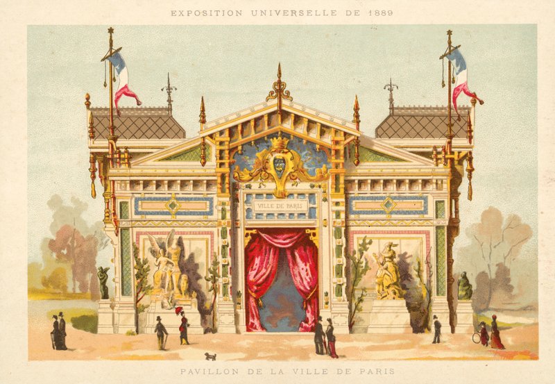 Paviljong av staden Paris, Exposition Universelle 1889, Paris av French School