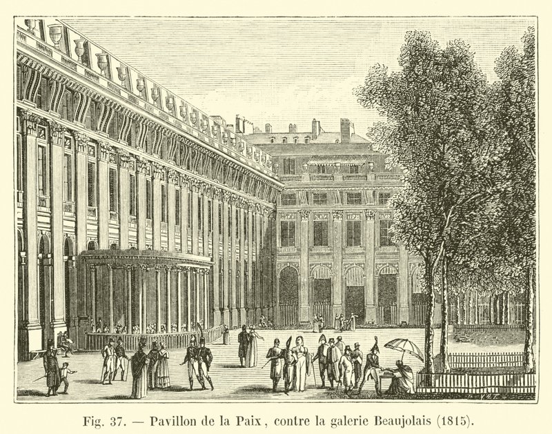 Pavillon de la Paix, mot galleriet Beaujolais, 1815 av French School