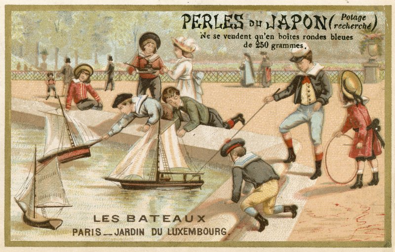 Japanska pärlor handelskort av French School
