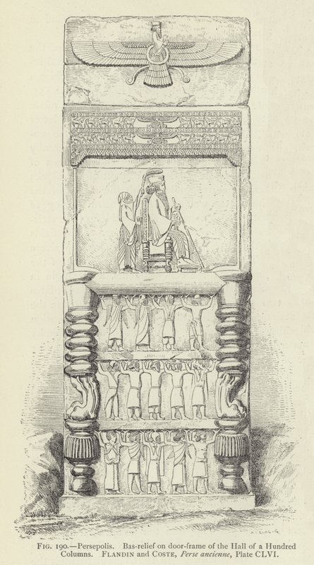 Persepolis, Basrelief på dörrkarmen till Hall of a Hundred Columns av French School
