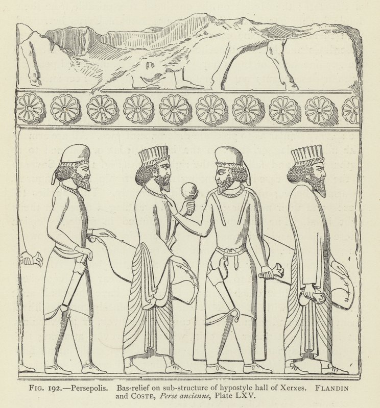 Persepolis, Bas-relief på understrukturen av hypostyle hall av Xerxes av French School