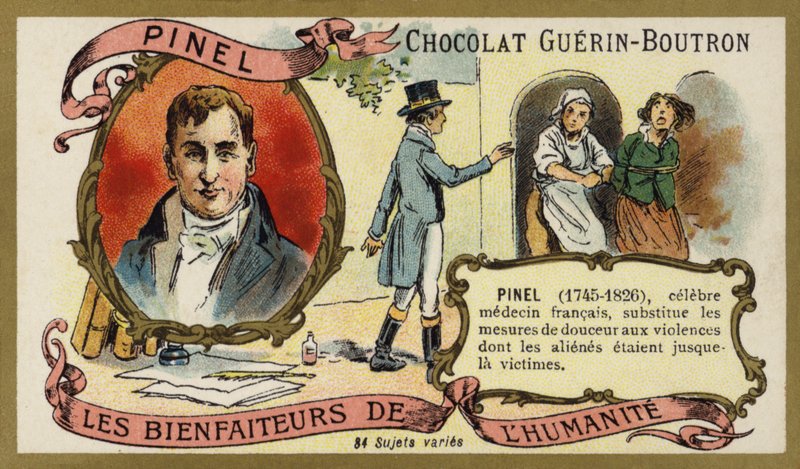 Philippe Pinel, fransk läkare (chromolitho) av French School
