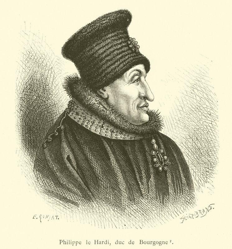 Filip den djärve, hertig av Bourgogne (gravyr) av French School
