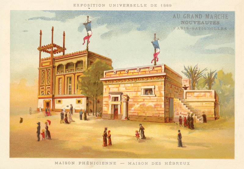 Feniciskt hus och hebreiska hus, Exposition Universelle 1889, Paris av French School