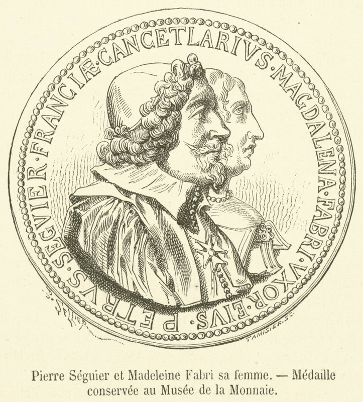 Pierre Seguier och Madeleine Fabri hans fru, Medalj bevarad i Valutamuseet (gravyr) av French School