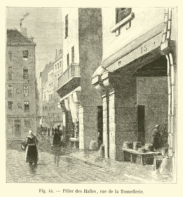 Les Halles pelare, rue de la Tonnellerie av French School