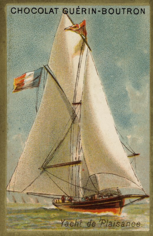 Fritidsyacht (chromolitho) av French School