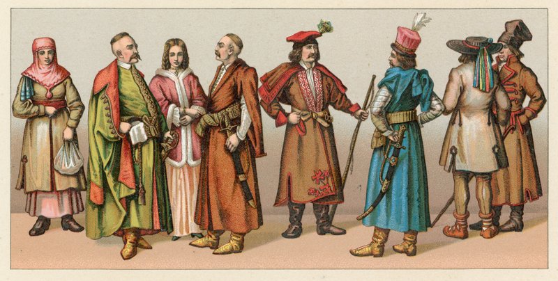 Polen Costumeswed av French School