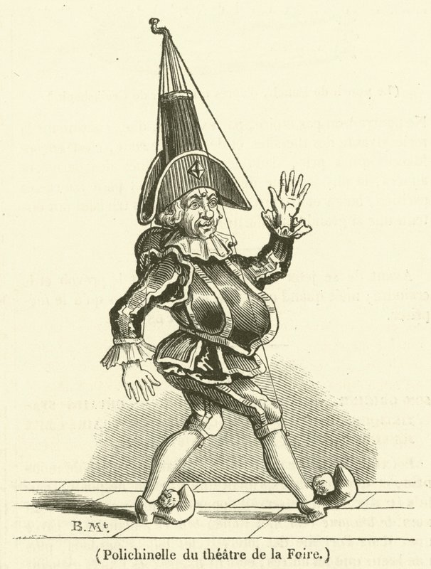 Polichinelle du théâtre de la Foire (gravyr) av French School