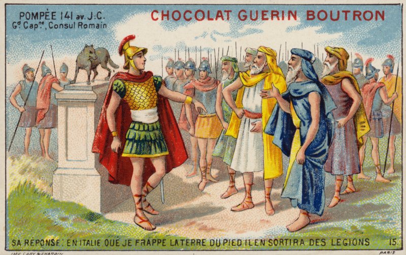 Pompejus den store, romersk general och konsul (chromolitho) av French School