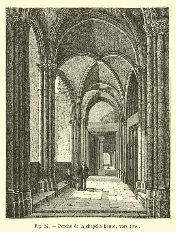 Veranda till övre kapellet, omkring 1840 av French School