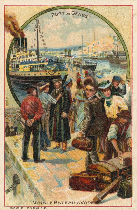 Hamnen i Genua, Italien av French School