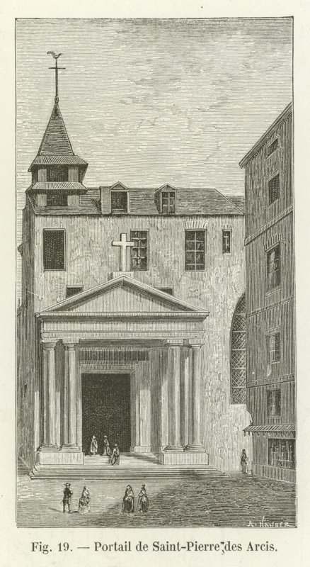 Portalen av Saint-Pierre des Arcis av French School
