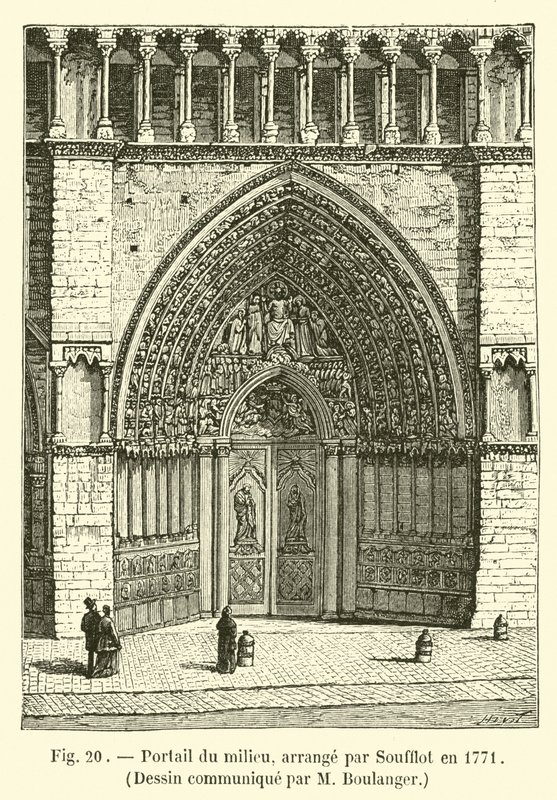Mellanportal, arrangerad av Soufflot 1771, Ritning meddelad av M Boulanger av French School