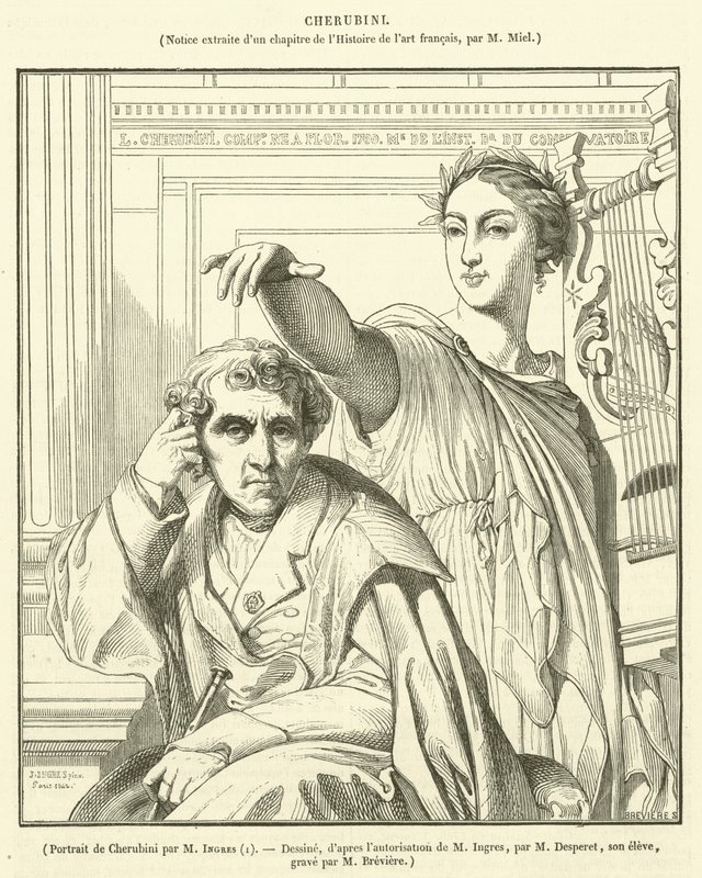 Porträtt av Cherubini av French School