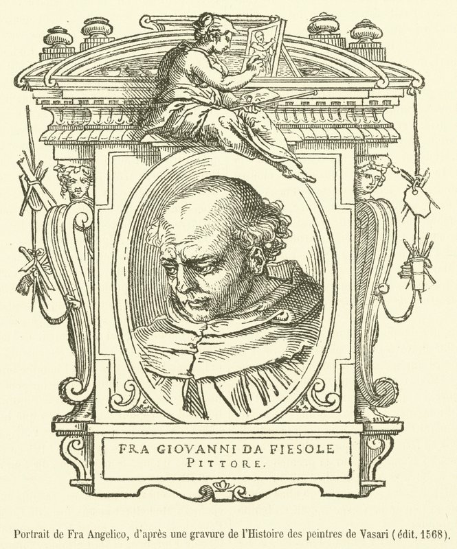 Porträtt av Fra Angelico (gravyr) av French School