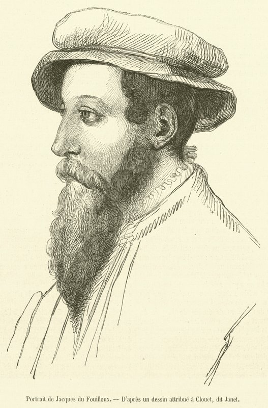Porträtt av Jacques du Fouilloux (gravyr) av French School