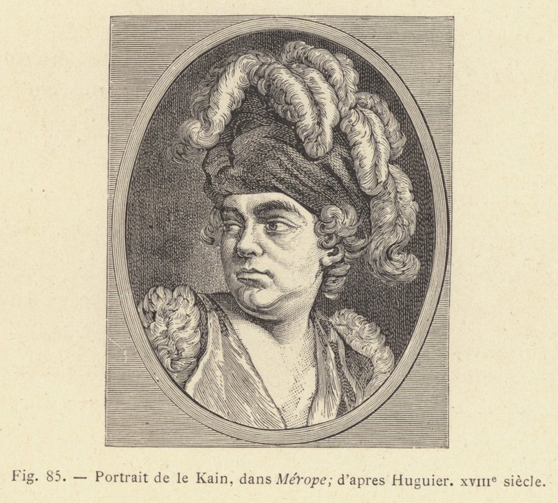 Porträtt av Le Kain, i Merope, efter Huguier, 1700-talet (gravyr) av French School