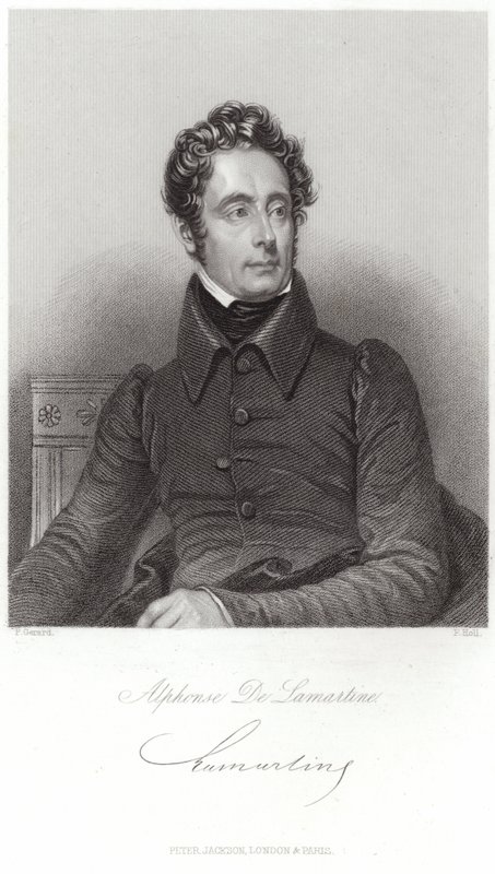 Porträtt av Alphonse de Lamartine av French School