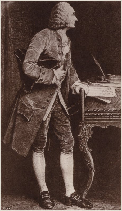 Porträtt av Jean-Philippe Rameau av French School