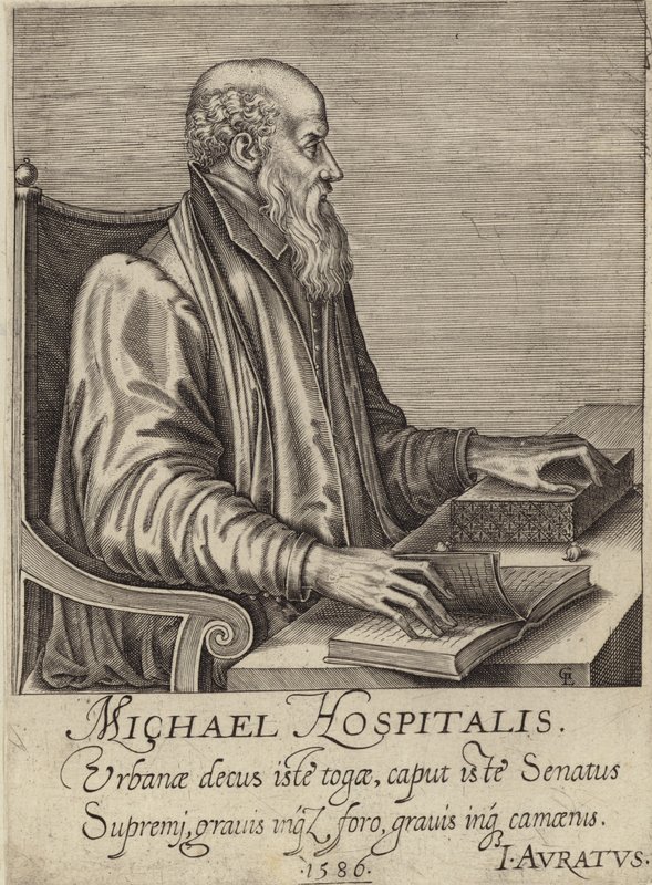 Porträtt av Michel de lHopital av French School