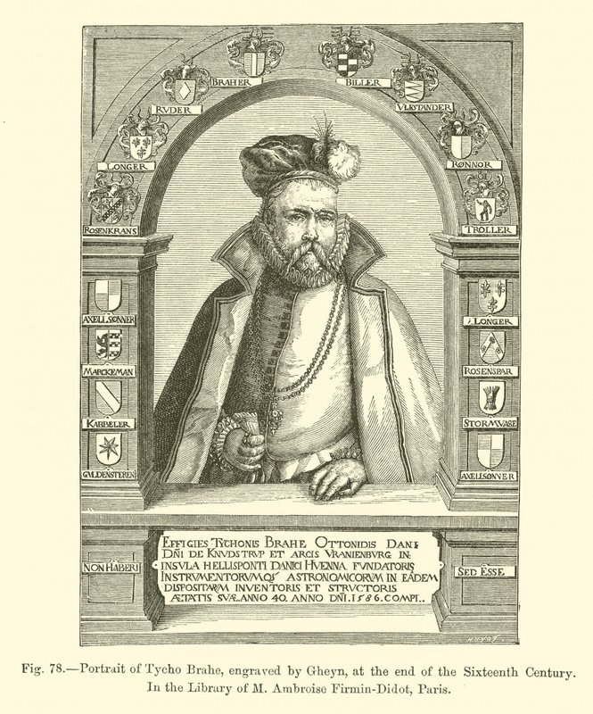 Porträtt av Tycho Brahe, graverad av Gheyn, i slutet av 1500-talet (gravyr) av French School