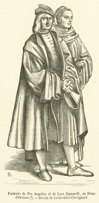 Porträtt av Fra Angelico et de Luca Signorelli, au Dome d