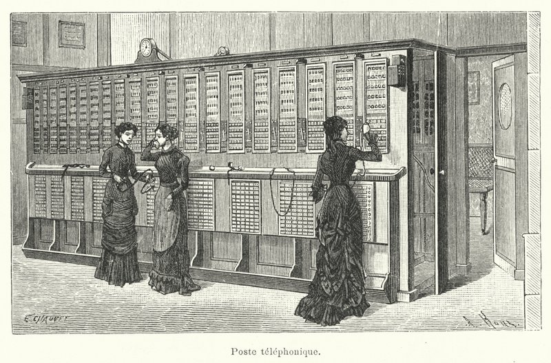Telefonapparat (gravyr) av French School