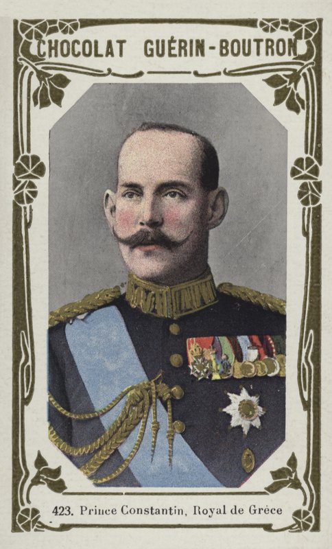 Prins Constantin, kunglig av Grekland (färgat foto) av French School
