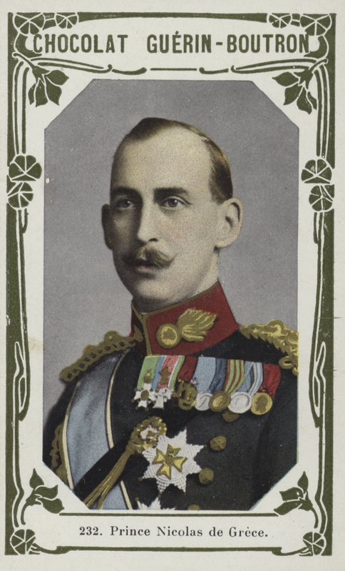 Prins Nicholas av Grekland (färgad bild) av French School