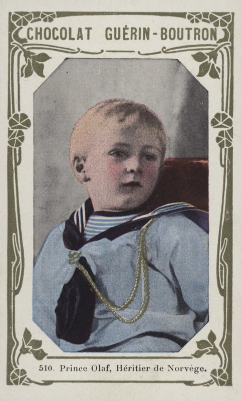 Prins Olaf, Heritier de Norvege (färgad bild) av French School