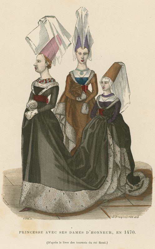 Prinsessan med sina hedersdamer, 1470 av French School