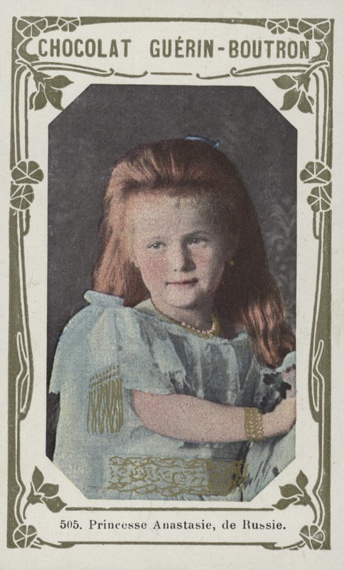 Prinsessan Anastasia av Ryssland (färgad bild) av French School