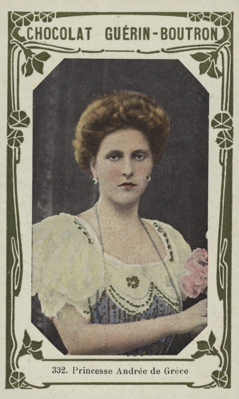 Prinsessan Andree av Grekland (färgad bild) av French School