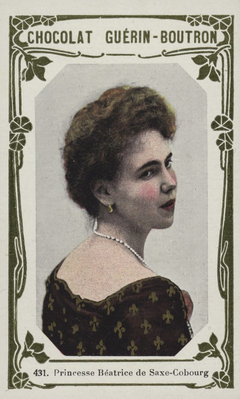 Prinsessan Beatrice av Saxe-Coburg (färgad bild) av French School