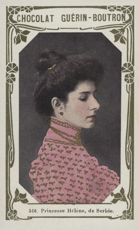 Prinsessan Helene, av Serbien (färgat foto) av French School