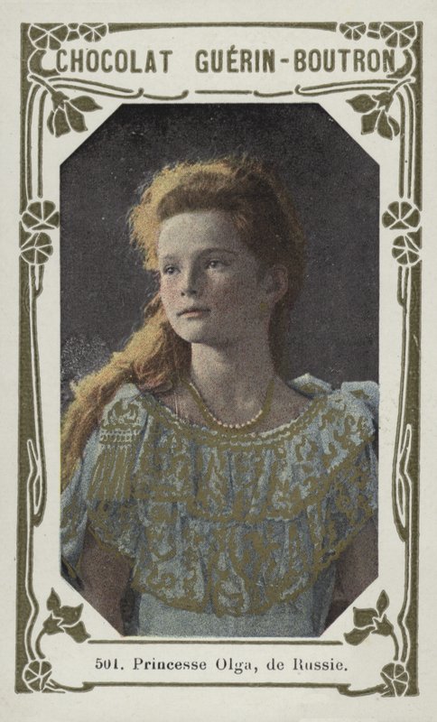 Prinsessan Olga av Ryssland (färgad bild) av French School