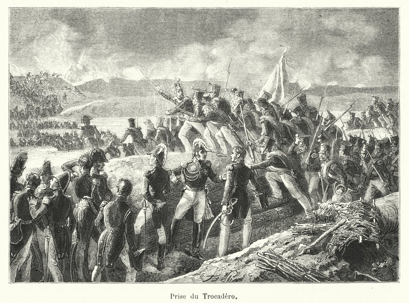 Capture of the Trocadero (gravyr) av French School