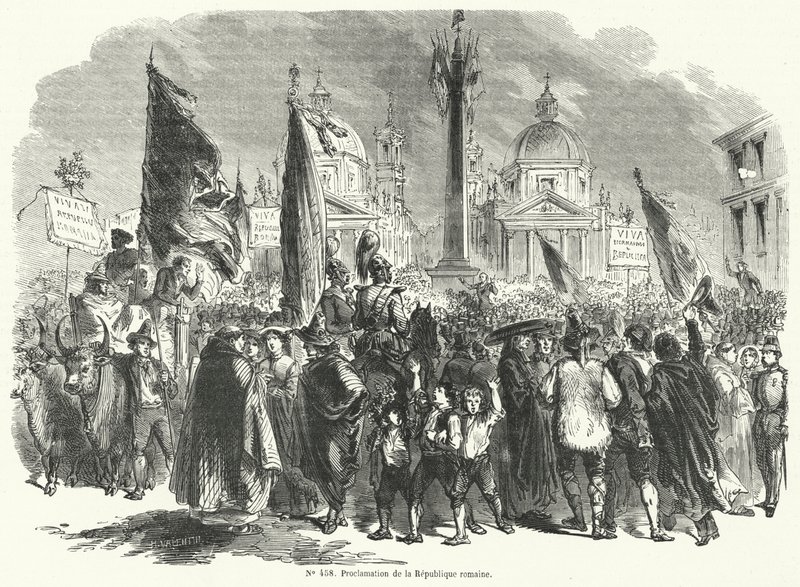 Proklamationen av den romerska republiken, Italien, 9 februari 1849 av French School