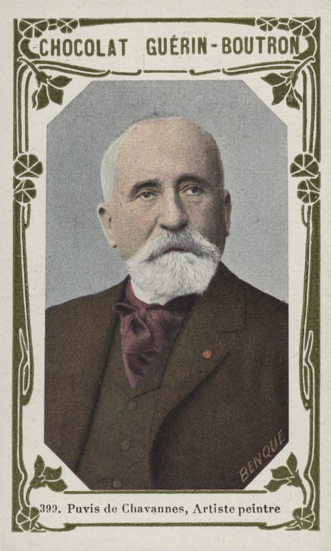 Puvis de Chavannes, målare (färgad bild) av French School
