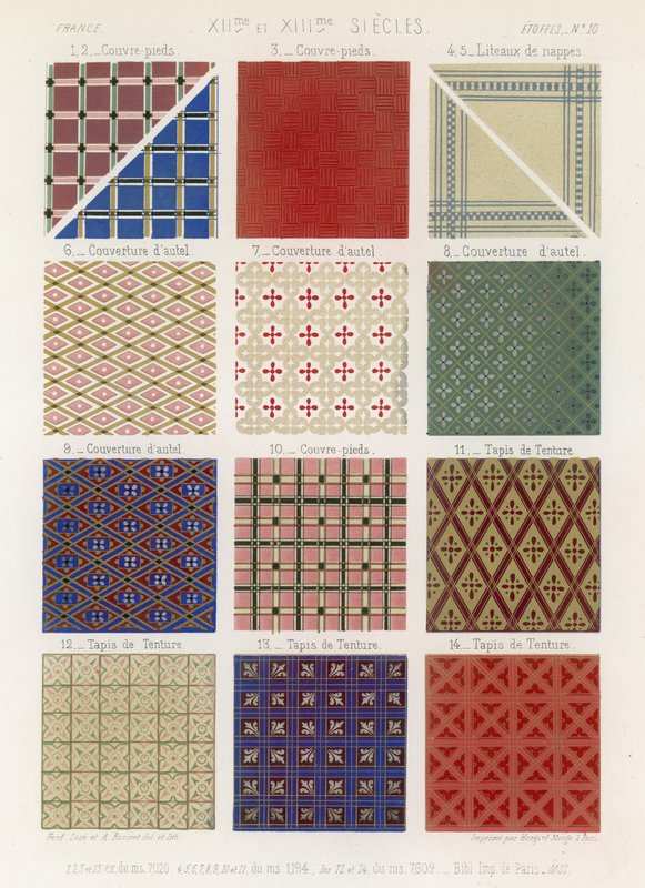 Täcken och gobelänger från 1100- och 1200-talen av French School