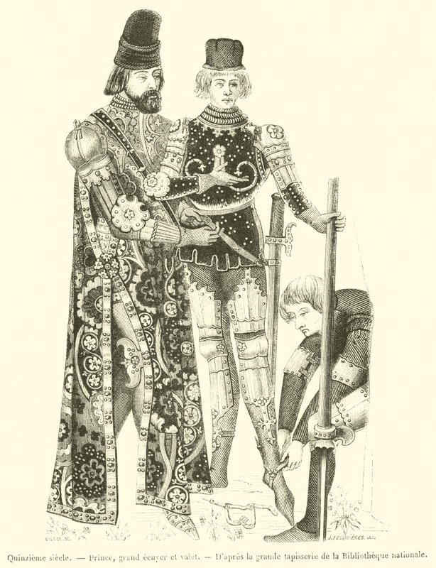 Femtonde århundradet, Prince, Grand Esquire och Valet (gravyr) av French School