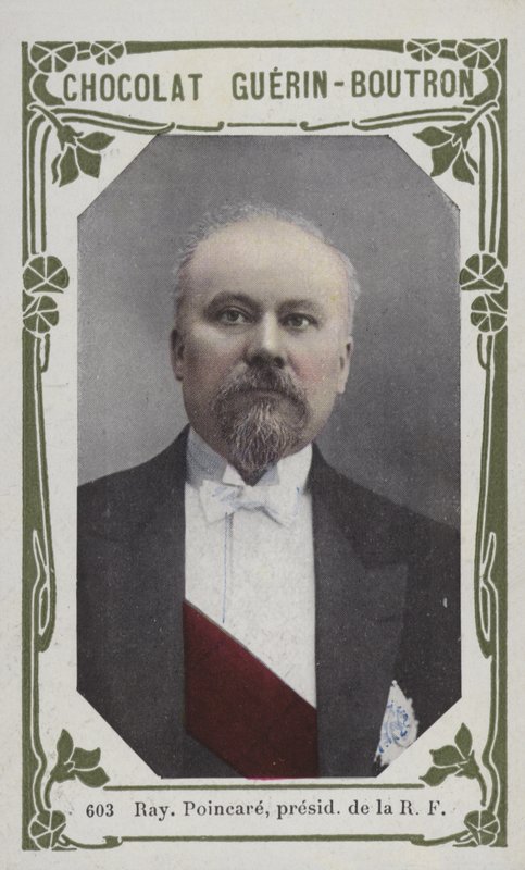 Raymond Poincare, Frankrikes president (färgad bild) av French School