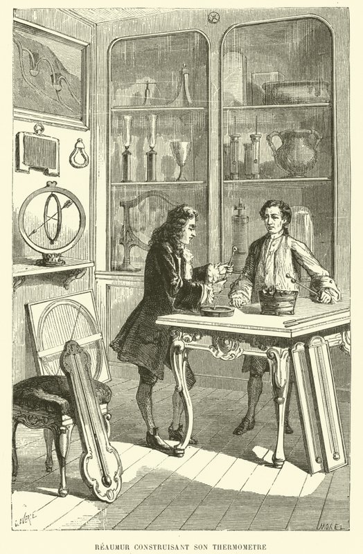 Reaumur konstruerar sin termometer (gravyr) av French School