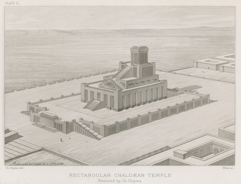 Rektangulärt kaldeiskt tempel av French School