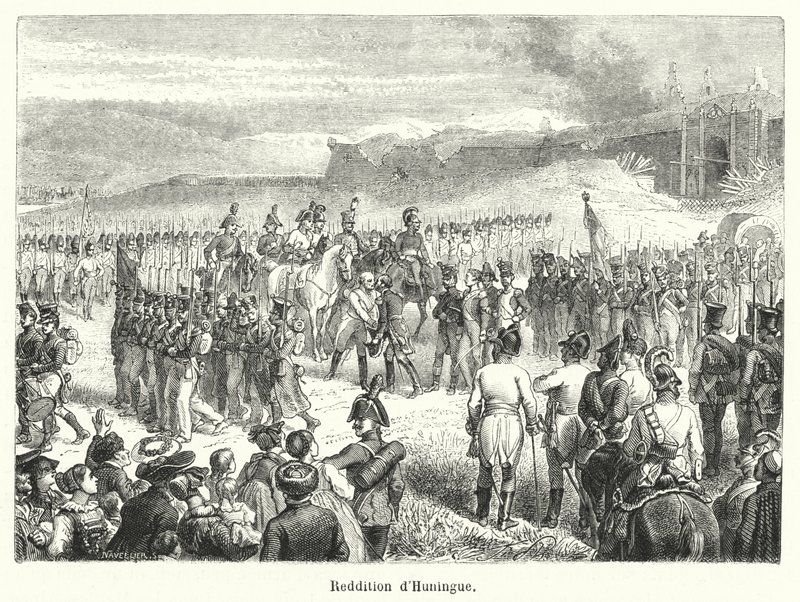 Surrender of Huningue (gravyr) av French School